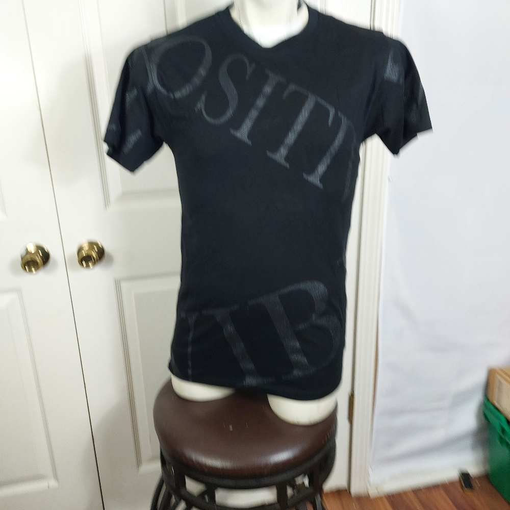 One Color Nation T Shirt Positive Vibes Size M Black